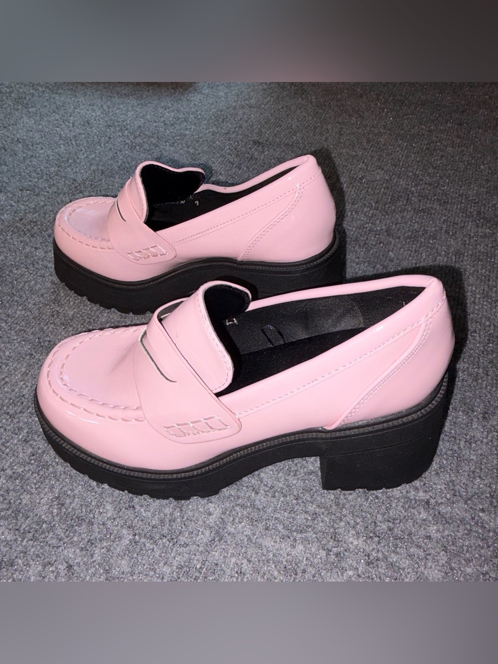 Soda Pink Platform Penny Loafers